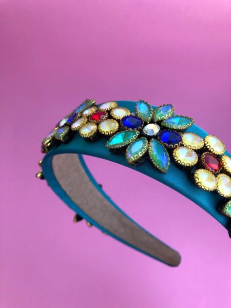 Blue flowery Headband - Image 4